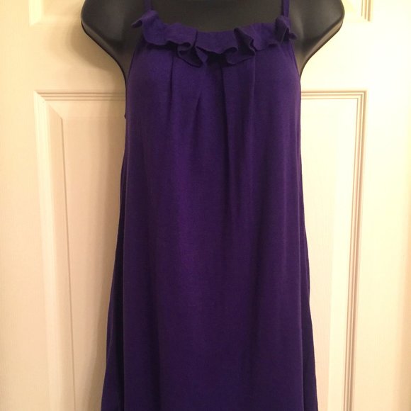 BCBGMaxAzria Ruffled Neck Trim knit Tunic Jersey rayon and silk - Picture 5 of 10